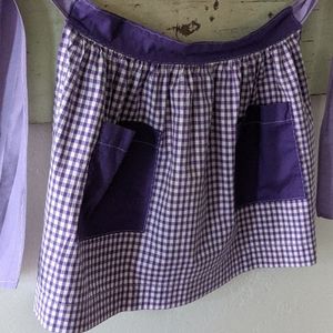 Vintage Purple & White Checked "Guild Shop" of Winnipeg Half Apron